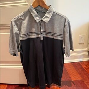 Travis Mathew Gray and Black Two-Tone Polo